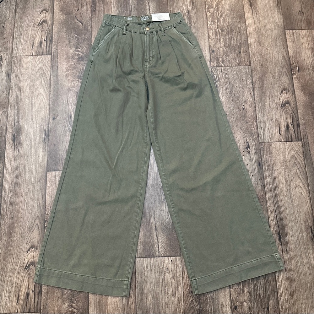 ana High Rise Wide Leg Pants Women’s Size 2 Oregano Green